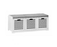 Banc de Rangement avec coussin rembourré et 3 cubes, Meuble d'Entrée Commode à Chaussure Banquette