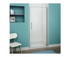 76x195cm Porte pivotante porte de douche paroi de douche en niche verre anticalcaire