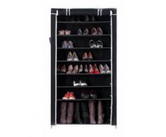 Armoires penderie tissu meuble de rangement chaussure noir 160 cm