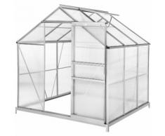 Serre de Jardin, Serre de Jardinage, Abri de Jardin 5,85 m³ + 1 Châssis et 1 Porte en Aluminium 190