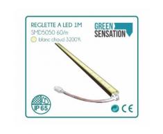 Réglette LED en aluminium 1m blanc chaud IP65 + transformateur offert !
