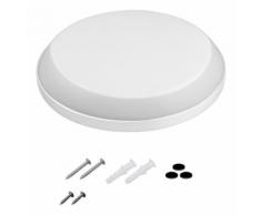 24W Plafonnier LED Lampe Ronde IP54 Lumière Anti-Corrosion Anti-Poussière pour Salle de Bain Blanc