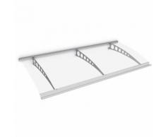 Auvent marquise de porte, 200 x 90 cm, Style Plus, polycarbonate transparent, fixations en inox,