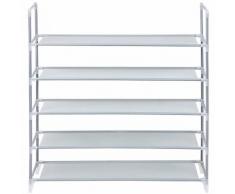 Armoire étagères à chaussures 5 couches Gris 88 x 28 x 91cm LSR05G