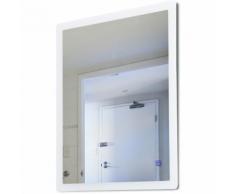 Miroir lumineux LED salle de bain interrupteur tactile 50 W aluminium 60L x 80H cm