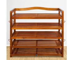 Meuble à chaussure en bois d'acacia Armoire à chaussures 95 cm x 26 cm x 82 cm