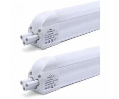 2×T5 Tube LED 120CM Tube de Lumière Fluorescente 16W IP20 avec Réglette Complète Blanc Neutre 4000K