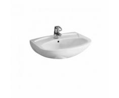 Vasque lavabo ovale 55cm Volta + pour salle de bains - A fixer - Avec trop plein - Trou percé