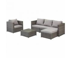 Salon de jardin en résine tressée "Ibiza Premium" - Florida - Gris