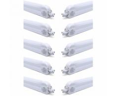10×T5 120CM Tube LED 16W Tube Plafond LED IP20 avec Réglette Complète Blanc Froid 6000K