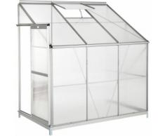 Serre de Jardin, Serre de Jardinage, Abri de Jardin Adossée 4,09 m³ + 1 Fondation en Aluminium 192