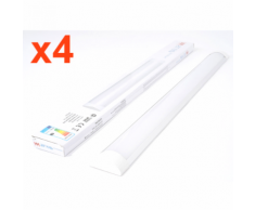 Réglette Lumineuse LED 120cm 36W (Pack de 4) - couleur eclairage : Blanc Chaud 2300K - 3500K