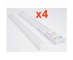 Réglette Lumineuse LED 90cm 24W (Pack de 4) - couleur eclairage : Blanc Neutre 4000K - 5500K