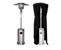 Happy Garden Parasol chauffant OSLO - chauffage d'extérieur gaz 13kW - inox + housse