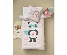 Parure housse de couette + taie d'oreiller enfant SUPER PANDA - VERTBAUDET