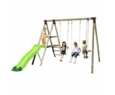 PORTIQUE EN BOIS TRIGANO 2,50 M. + TOBOGGAN 5 ENFANTS