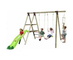 Promo - PORTIQUE BOIS 2,50 M. + TOBOGGAN TRIGANO 4 ENFANTS.