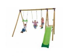 PORTIQUE EN BOIS TRIGANO 2,50 M. + TOBOGGAN 5 ENFANTS