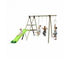 PORTIQUE BOIS TRIGANO 2,50 M. + TOBOGGAN. 5 ENFANTS
