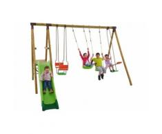 Promo - PORTIQUE EN BOIS TRIGANO 2,50 M. + TOBOGGAN 7 ENFANTS