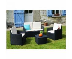 Salon de jardin Etna en résine tressée gris anthracite - 4 personnes