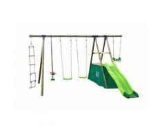 Promo - PORTIQUE BOIS + TOBOGGAN TRIGANO 2,50 M. 7 ENFANTS