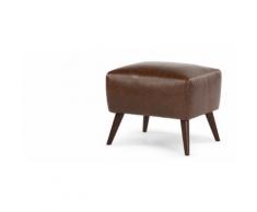 Prado, repose-pieds, cuir cognac vintage