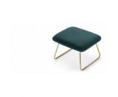 Frame, repose-pieds, velours bleu pétrole avec cadre doré brillant