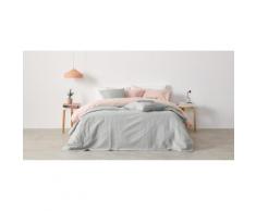 Louro, couvre-lit 100% coton 225 x 220 cm, gris brouillard