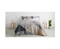 Bloco, couvre-lit en patchwork, rose et gris