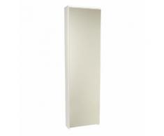 armoire à chaussures avec miroir en façade 50 x 178 x 20 cm Blanc Absolument Maison