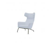 Fauteuil HAVANA à oreilles en tissu bleu celeste
