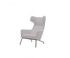 Fauteuil HAVANA à oreilles en microfibre gris clair