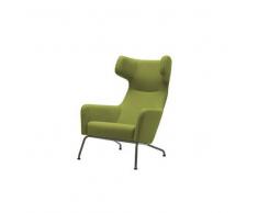 Fauteuil HAVANA à oreilles en microfibre vert