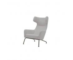 Fauteuil HAVANA à oreilles en tissu gris clair