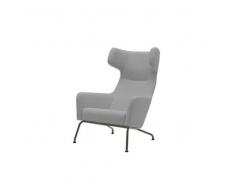 Fauteuil HAVANA à oreilles en microfibre gris souris