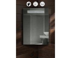 My-Furniture Armoire de toilette d'angle PANORAMIC en miroir illuminé par LED