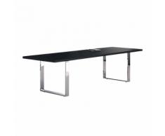 Table de réunion Flora 220 (L) x 100 (P) x 74 (H) cm Imitation frêne noir