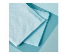 Lot de 2 torchons : 1 tissé teint et 1 chambray couleur AZUR Monoprix Maison
