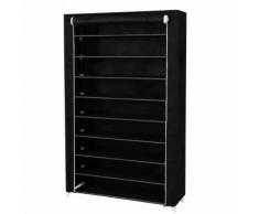 Armoire étagères à chaussures 10 couches Noir 100 x 28 x 162cm, Tubes métalliques RXJ00H
