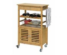 Desserte cuisine Table roulante en Bambou Chariot de cuisine L56xH92xP36cm SoBuy® FKW53-N