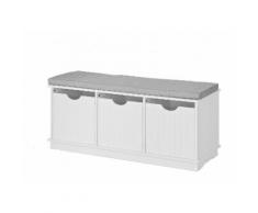 Banc de Rangement avec 3 cubes et coussin rembourré Meuble d'Entrée Commode à Chaussure Banquette