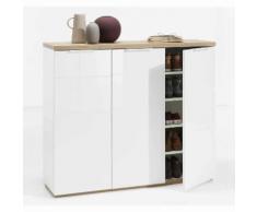 Armoire à chaussures avec 3 Portes Couleur Blanc Lucide 30 Chaussures