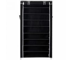 Armoire étagères à chaussures XXL 10 couches avec housse Noir 88 x 28 x 160cm RXJ36H