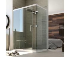 Cabine Douche en PVC 75x140 CM H190 Transparent mod. Glax Profil Blanc