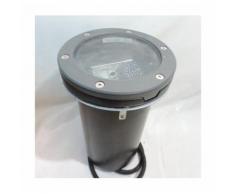 Encastré de sol gris Ø 200mm lampe iodure 20W blanc chaud 3000K ballast elec EB IP67 IK10 DBP521