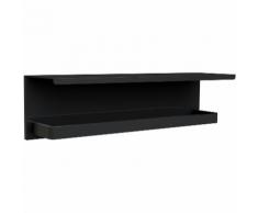 Etagère et porte-serviette 40 cm NEW GAME noir mat