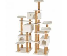 Arbre à Chat 214 cm CHARLY, Griffoir, Grattoir, Tronc 128 cm x 60 cm x 214 cm Blanc