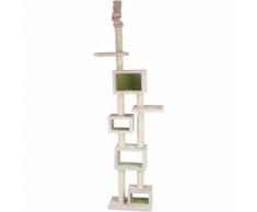 Arbre à chat tomaso, du sol au plafond - 240-260 cm, gris clair/vert tilleul