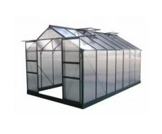 Serre de jardin 13,2m² verte polycarbonate 4mm + embase Green Protect